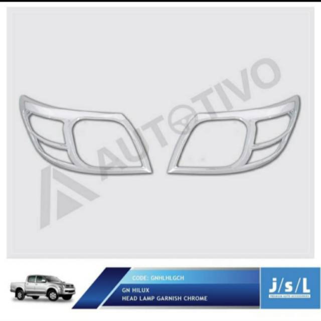 Garnish lampu depan Grand Hilux/ head lamp garnish Hitam &amp; Chrome jsl