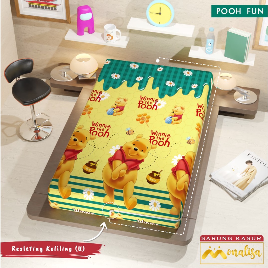 Monalisa Premium Sarung kasur Uk 90/100/120 T 15/20 - Pooh Fun