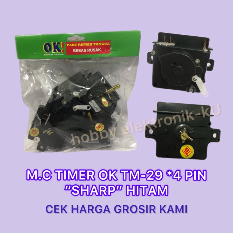 MESIN CUCI TIMER OK TM-29 *4 PIN “SHARP” HITAM