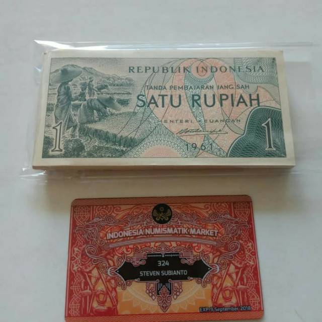 Uang Kuno 1 Rupiah seri sandang pangan th 1961