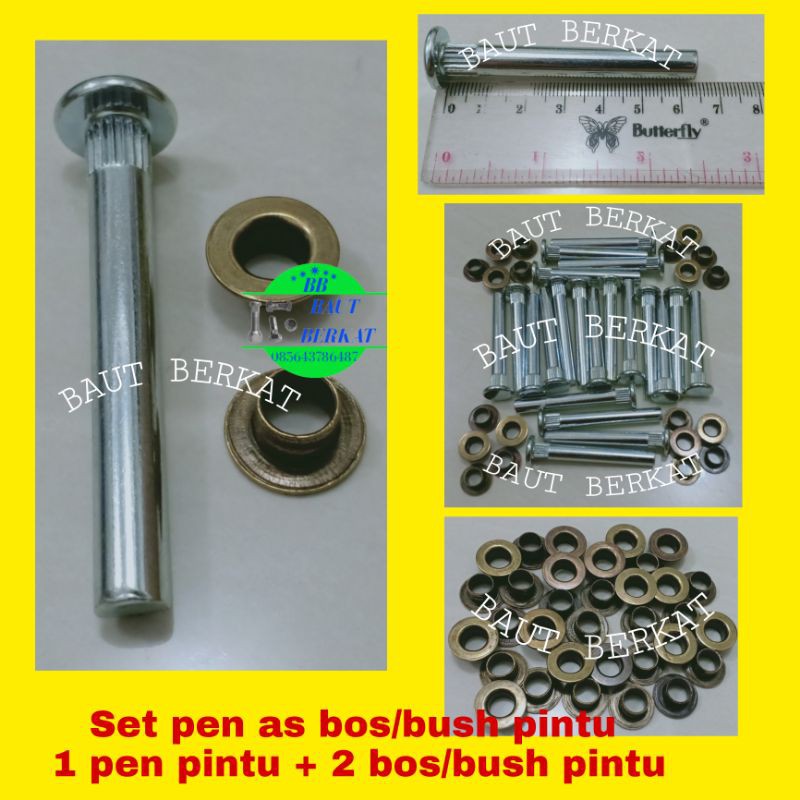 satu set pen engsel pintu dan bos engsel pintu universal M 8 x 63 set pen bos pintu panjang 8x63