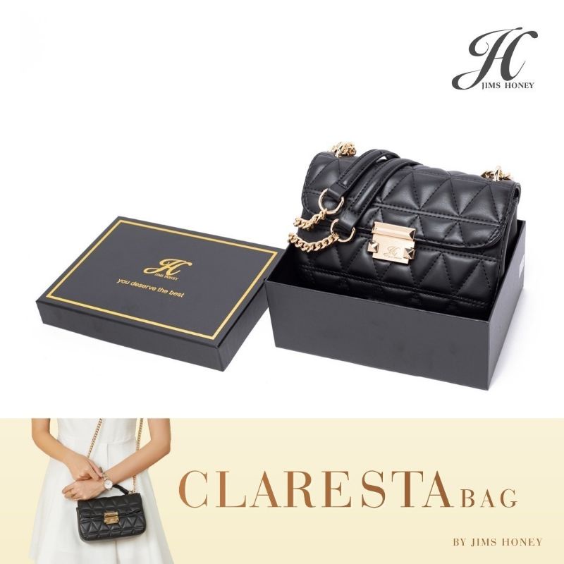 FREE BOX! CLARESTA BAG JIMSHONEY TAS SLINGBAG ELEGANT SELEMPANG KECIL RANTAI