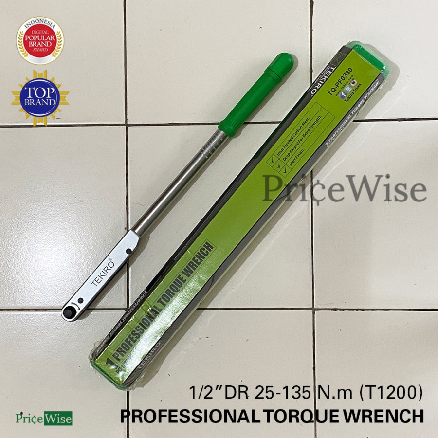 Professional Torque Wrench 25-135 Nm T1200 Tekiro / Kunci Torsi T 1200