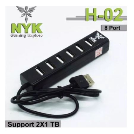 Usb 2.0 hub nyk 7 port 480Mbps 2TB slim for laptop pc macbook h-02 h02 - Terminal usb2.0 7 slot