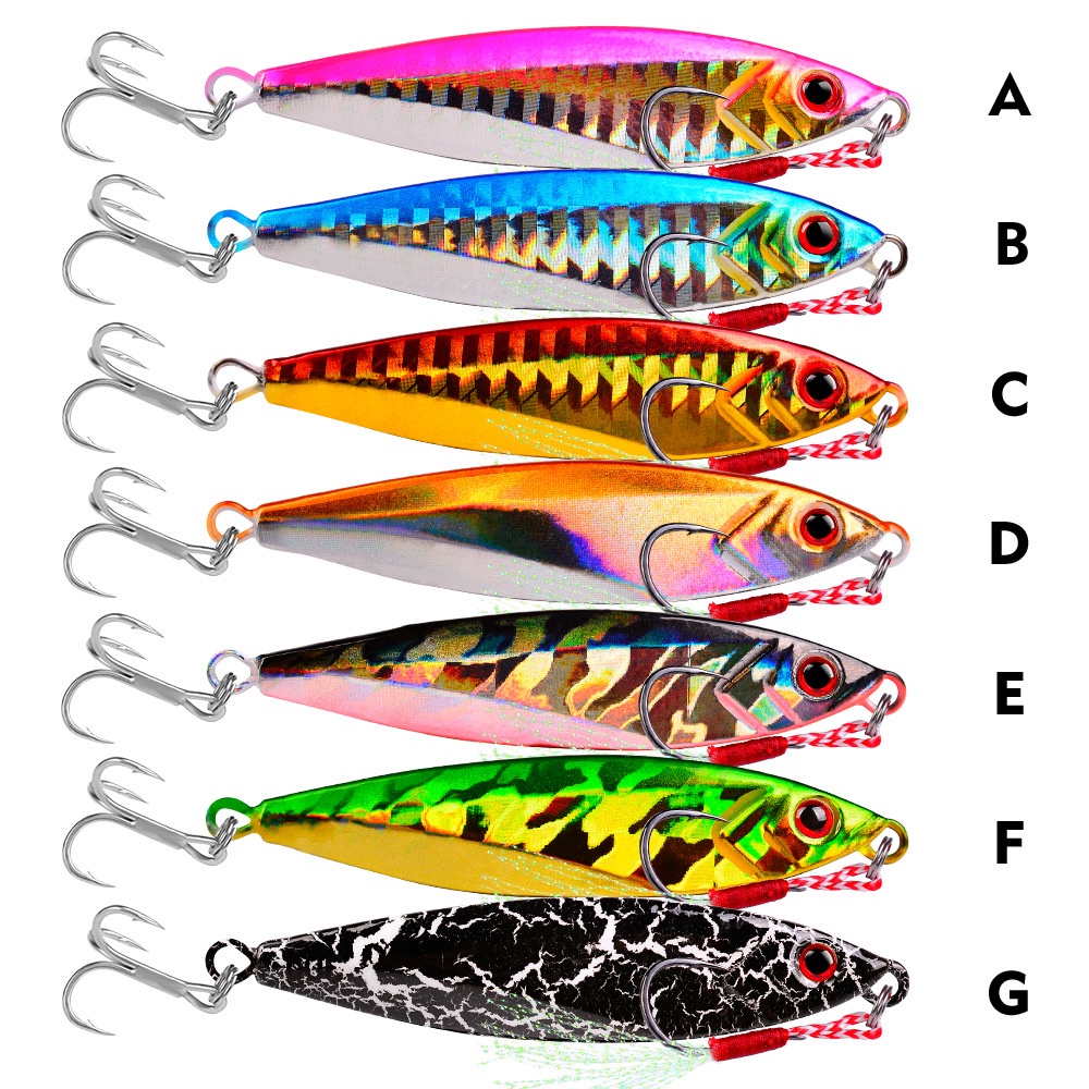 Umpan Pancing Metal jig lure Jigging mancing dasaran 14gr 21gr 30gr sudah dengan assit hook dan treble hook LF117