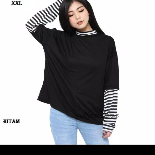 Belle Fashion Baju Atasan Kaos Jumbo Murah Wanita / Cewek