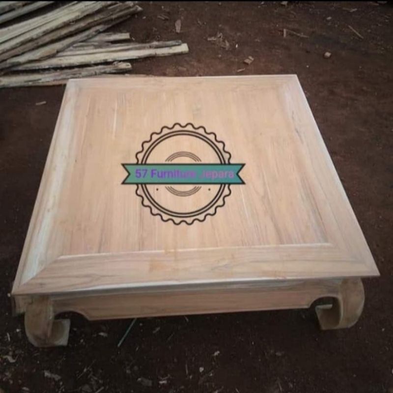 Meja ketapang polos jati - Meja lesehan kopi mebel jati jepara mentahan