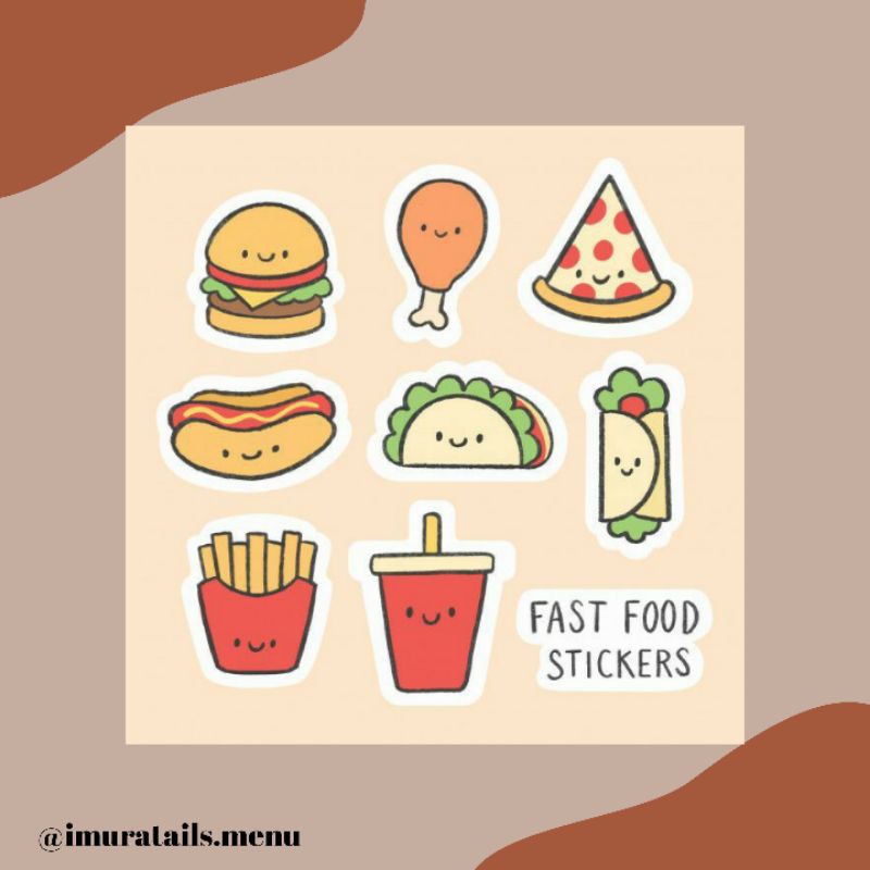 55pcs Sticker Tumblr Food 1