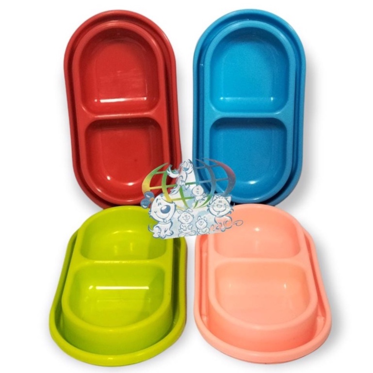 Tempat makan Pet bowl double anti semut dan minum double untuk anjing dan kucing B