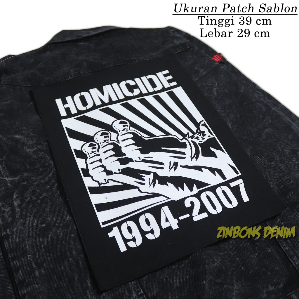 Emblem Punggung Homicide Garasi Rebel Distro Backpatch Homicide Patch Jumbo Emblem Besar