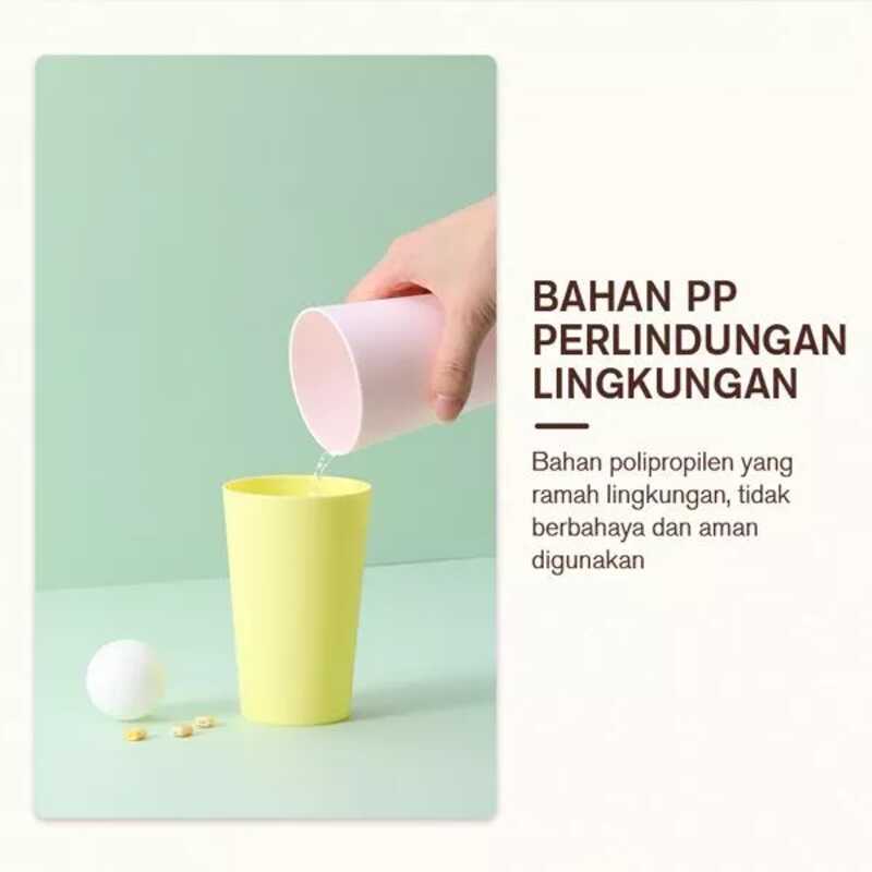 Samono Gelas Set ( Isi 6 Pcs ) Plastik BPA Free Reusable Microwave Cangkir Tahan Panas High Quality