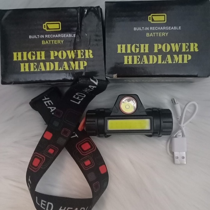 Senter Kepala/Headlamp Led MX-7803 Dilengkapi Cas Usb Dengan 2 Mode Cahaya