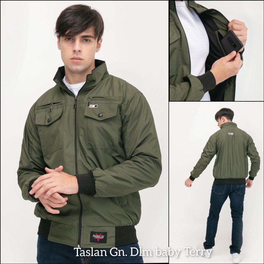 Jaket Pria Keren Terbaru Distro Bandung Rebel Id Parasut Premium Taslan Gn