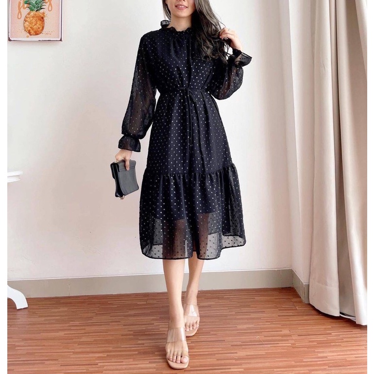 Jual DRESS KOREA KONDANGAN WANITA KOREAN STYLE IMPORT PANJANG PREMIUM