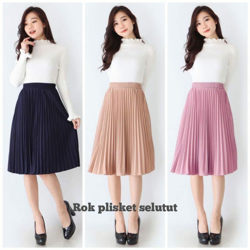 ROK PLISKET - ROK KOREAN STYLE PENDEK SELUTUT KOREAN STYLE WANITA