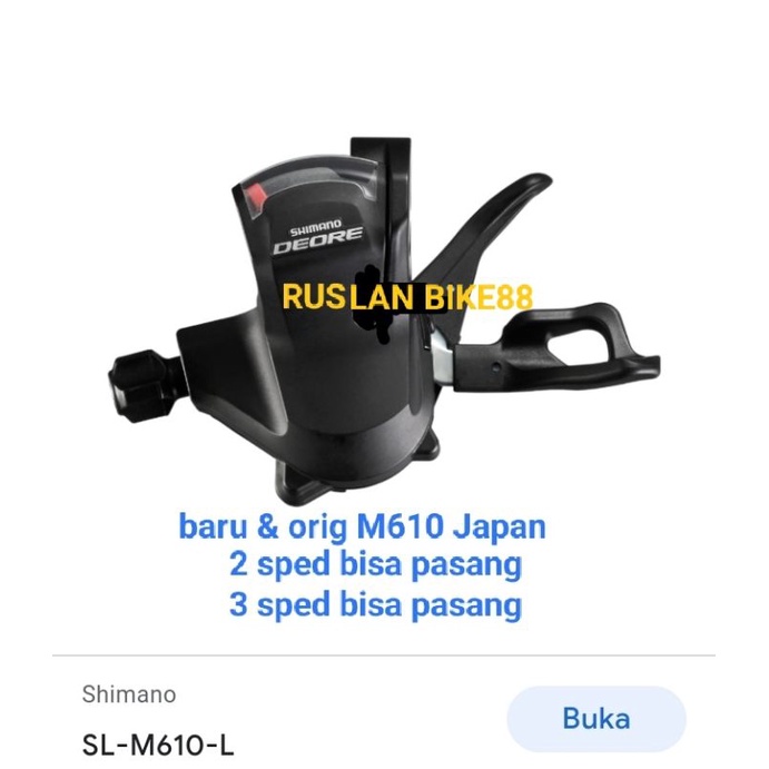 Shifter Deore M610 Japan 2-3s bisa pasang.  shifting lever Shimano Deore M610 kiri aja sesuai foto