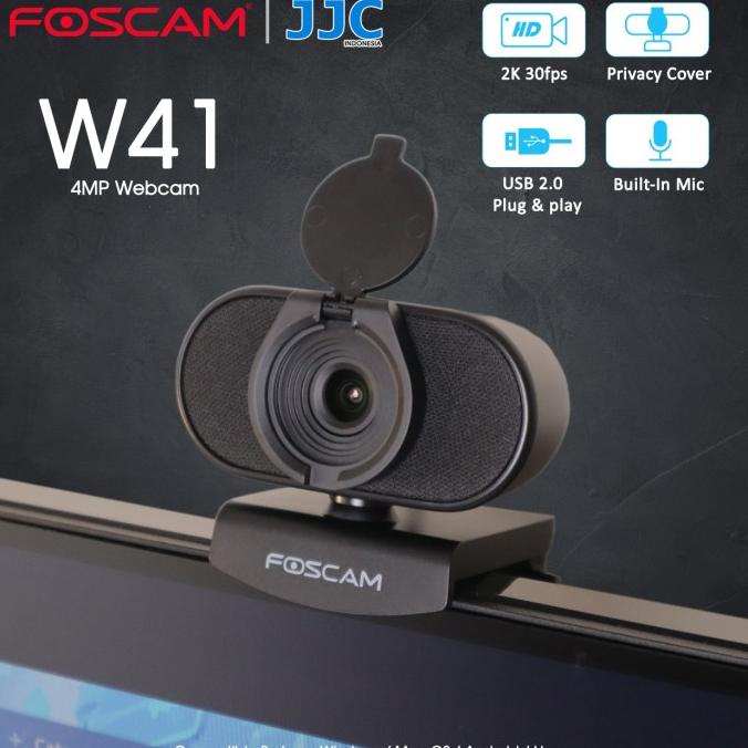 JJC x Foscam Webcam 2K 4MP Dual Mic for Online Meeting, Game Streaming