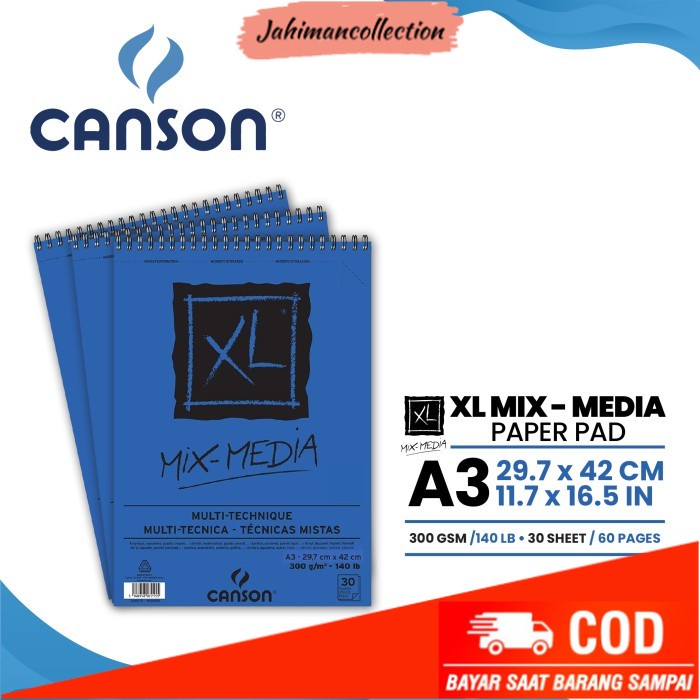 

✨ BISA COD ✨ Buku Sketsa Gambar Canson XL Mix Media A3 Sketchbook Wirebound