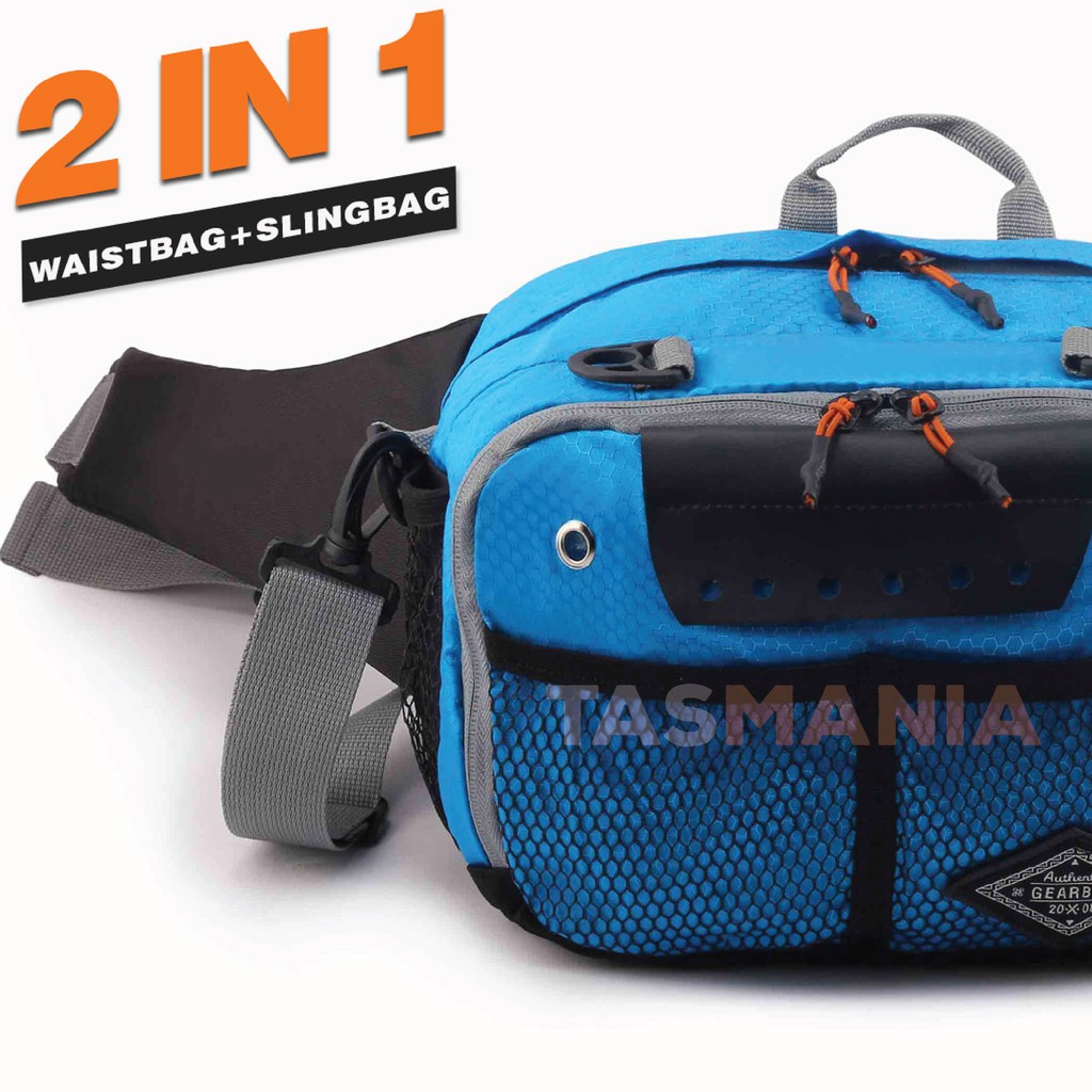 PTS -Tas Selempang Tas Selempang GEAR BAG 13134 NEWTON 2 in 1 -  Sports Bag - Slingbag Cowok - Waist bag