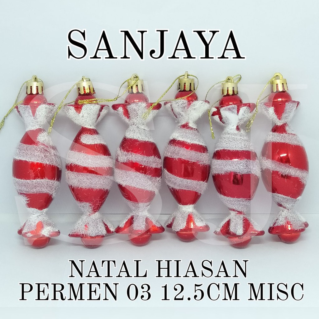 [1 Bks] Permen Hiasan Aksesoris Natal / Ornamen Natal / Dekorasi Pohon Natal / Natal Hiasan Permen 03 12.5Cm Misc