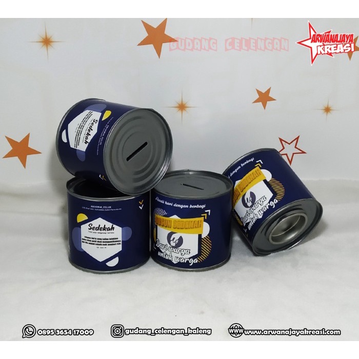 CELENGAN- CELENGAN KALENG MINI KARAKTER COSTUM BISA BUKA TUTUP -CELENGAN.