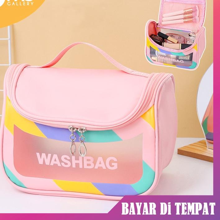 FXG - Tas Kosmetik Travel Premium WashBag Transparan Anti Air Pounch Make UP TK08