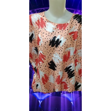 TERBARU Blus Santai Wanita Super Jumbo Motif Polkadot