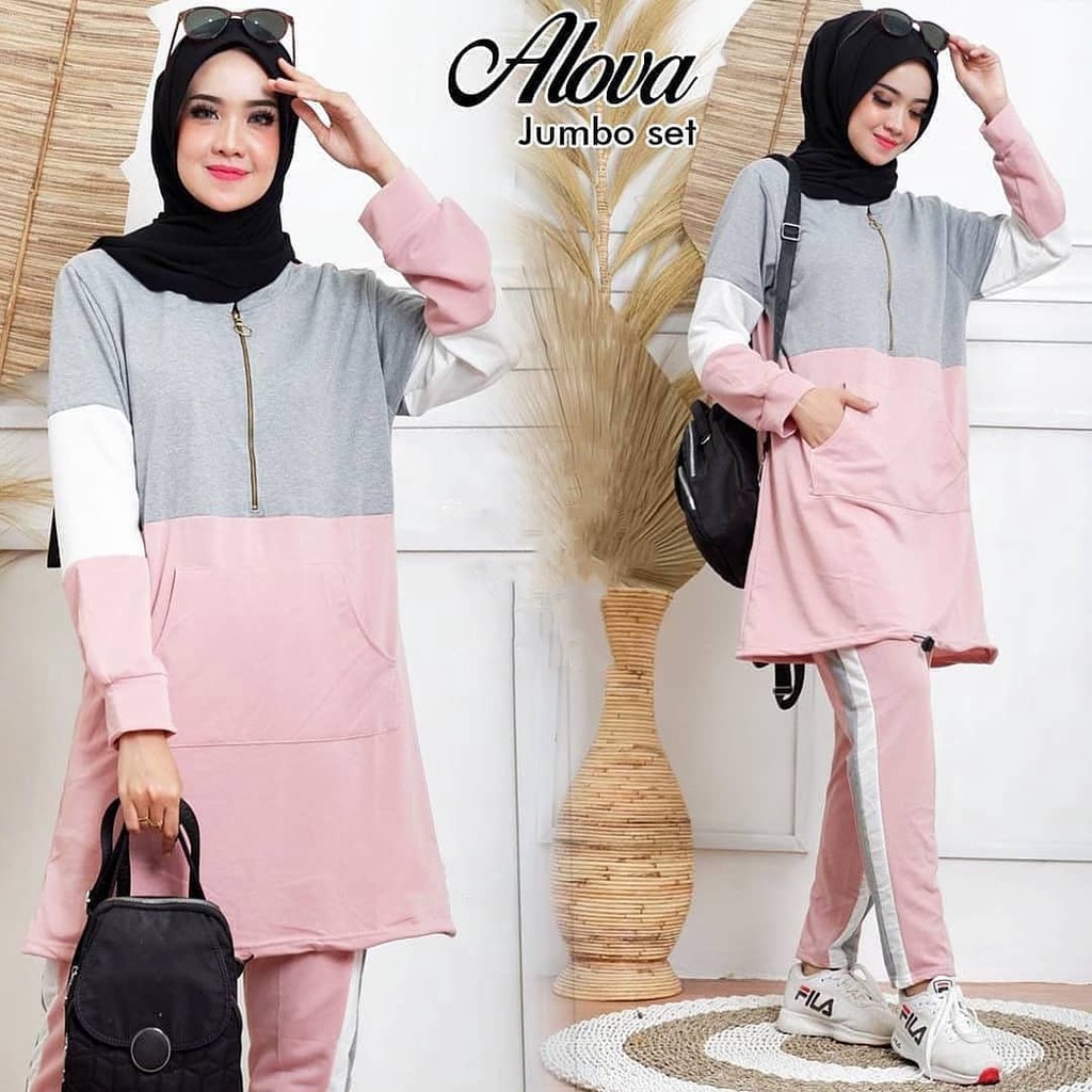 Alova Set Jumbo / Setelan Olahraga Jumbo / Setelan Olahraga Wanita / Setelan Olahraga Terbaru