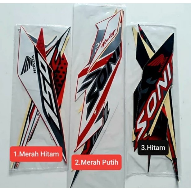 Striping Lis Sticker Honda Sonic 150 R 2018 2019  Hitam Merah Putih