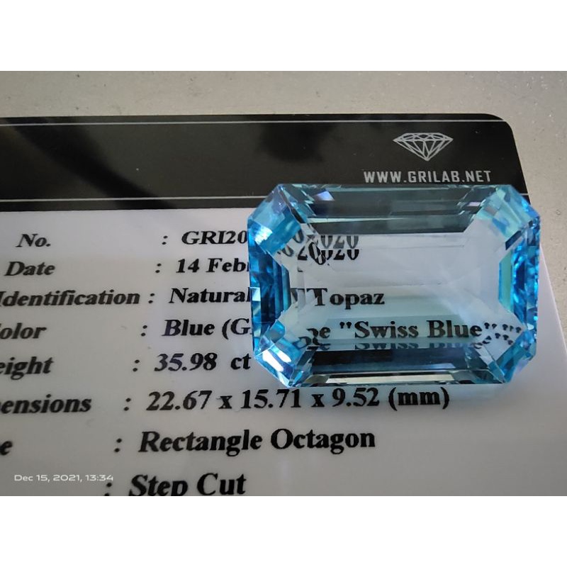 SWISS BLUE TOPAZ + MEMO GRI