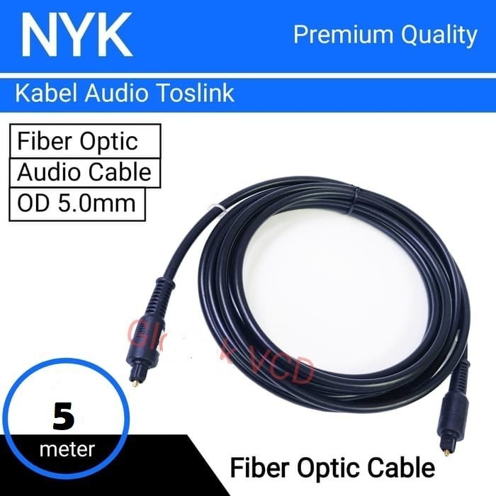 Kabel Audio Digital Fiber Optic 5m NYK Toslink Cable 5 meter original