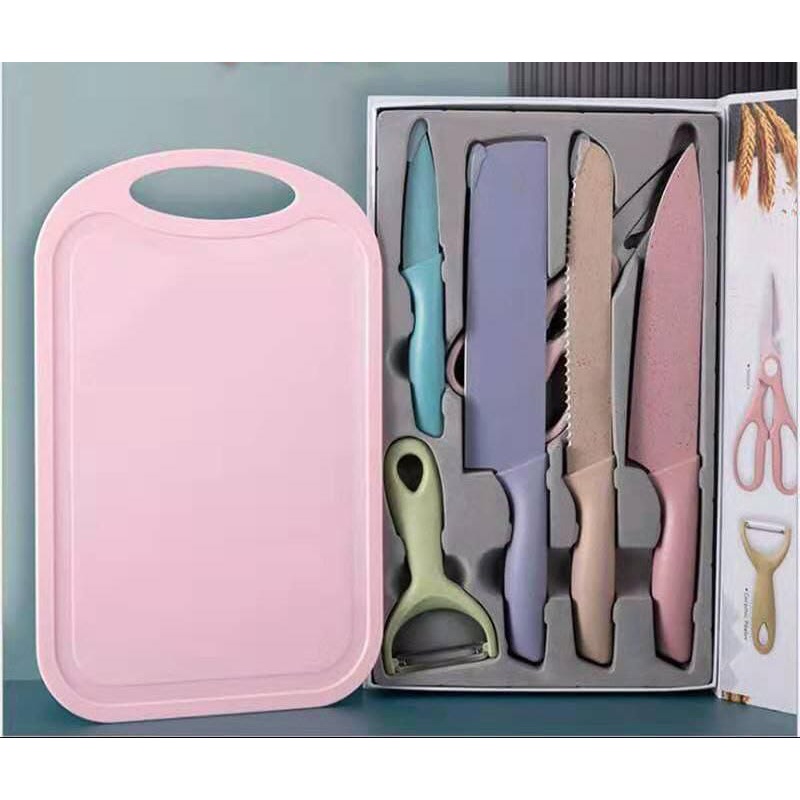 Pisau Set + Talenan [Pastel]