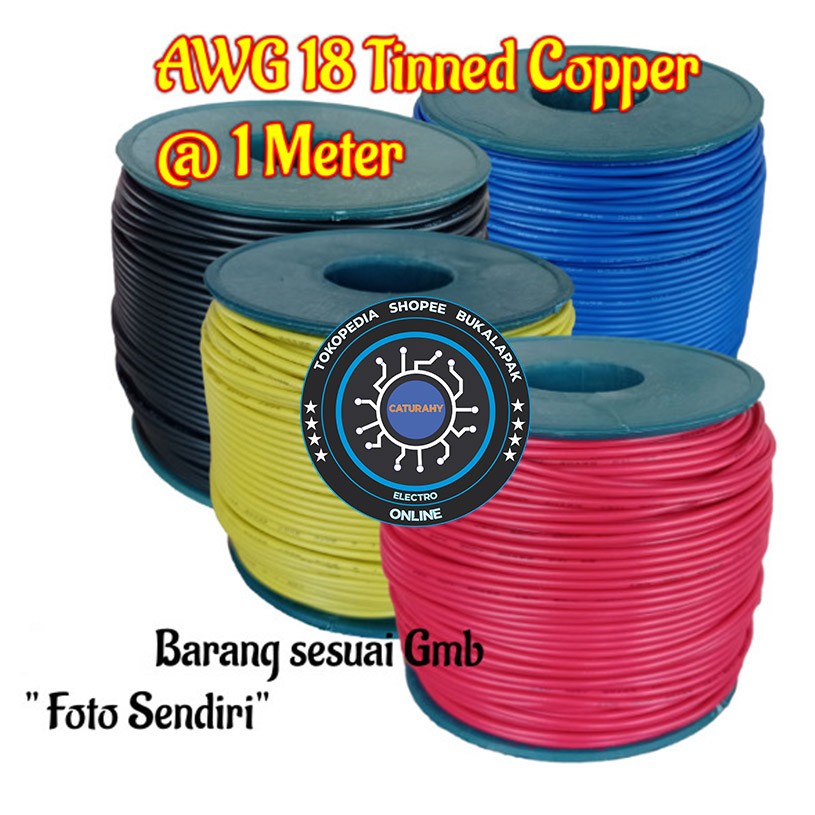 Kabel AWG 18 awm Merah biru kuning hitam Serabut tinned copper awg18