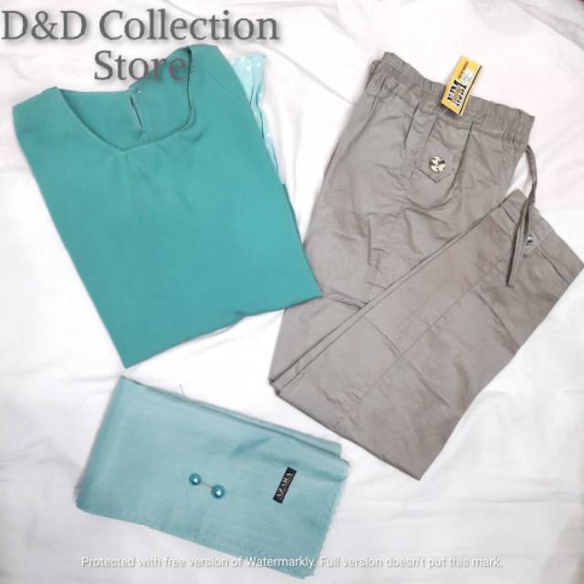 Set Blouse Kombinasi Polkadot