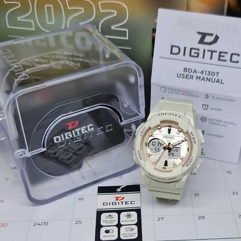 Jam Tangan Wanita Fashion Analog DIGITEC BDA 4130 Rubber Original