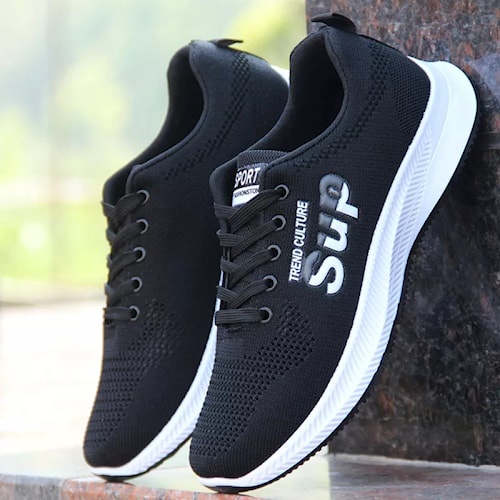 Pvn Fashion sepatu sneaker sneakers  casual pria cowok  laki laki dewasa original ori abu hitam list