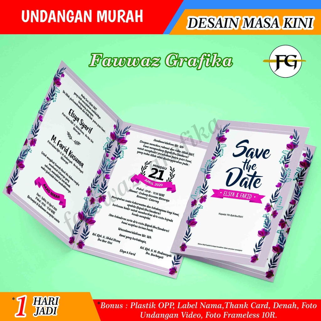 undangan, undangan murah, undangan pernikahan, undangan jasmine, undangan rustic