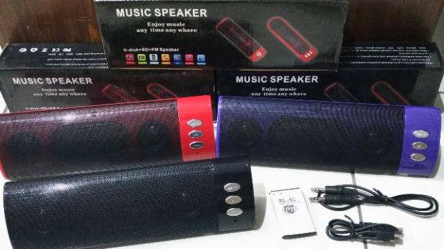 Speaker Portable Multimedia USB / MMC Free Baterai Double Power IC