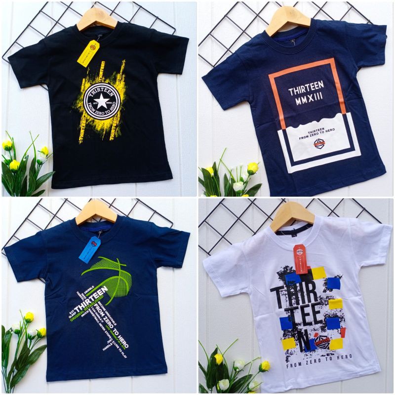 KAOS DISTRO ANAK THIRTEEN navy bisa COD