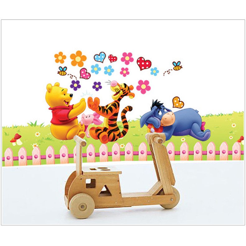 RELIZA WALL STICKER POOH PAGAR RUMPUT AY992 STIKER DINDING WALLSTICKER