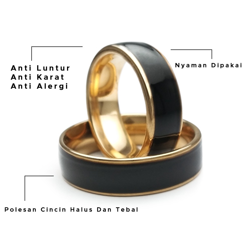 cincin titanium hitam emas terbaru anti luntur