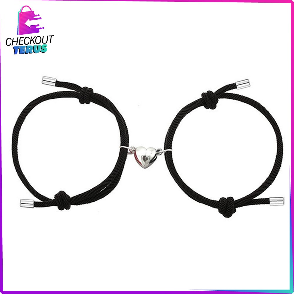 CT K67 Gelang Couple Magnet Fashion Wanita Pria Isi 2PCS Braided Bracelet Gelang Anyaman Tali Persahabatan Gelang Unik