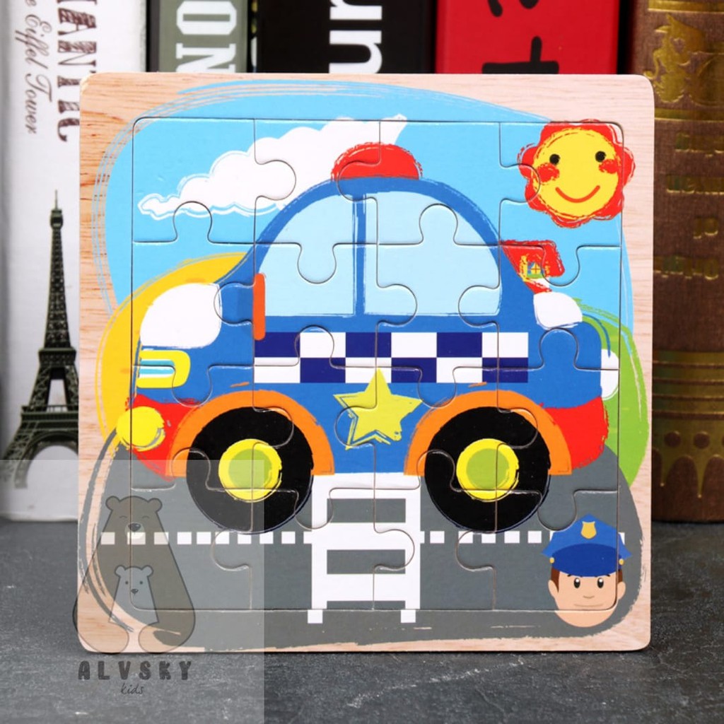 MAINAN EDUKATIF / PUZZLE KAYU / JIGSAW PUZZLE 16 PCS LUCU