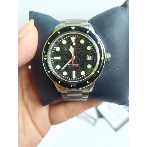 Jam tangan pria spinnaker vintage cahill SP-5057-11 black dial second / bekas / preloved not seiko m