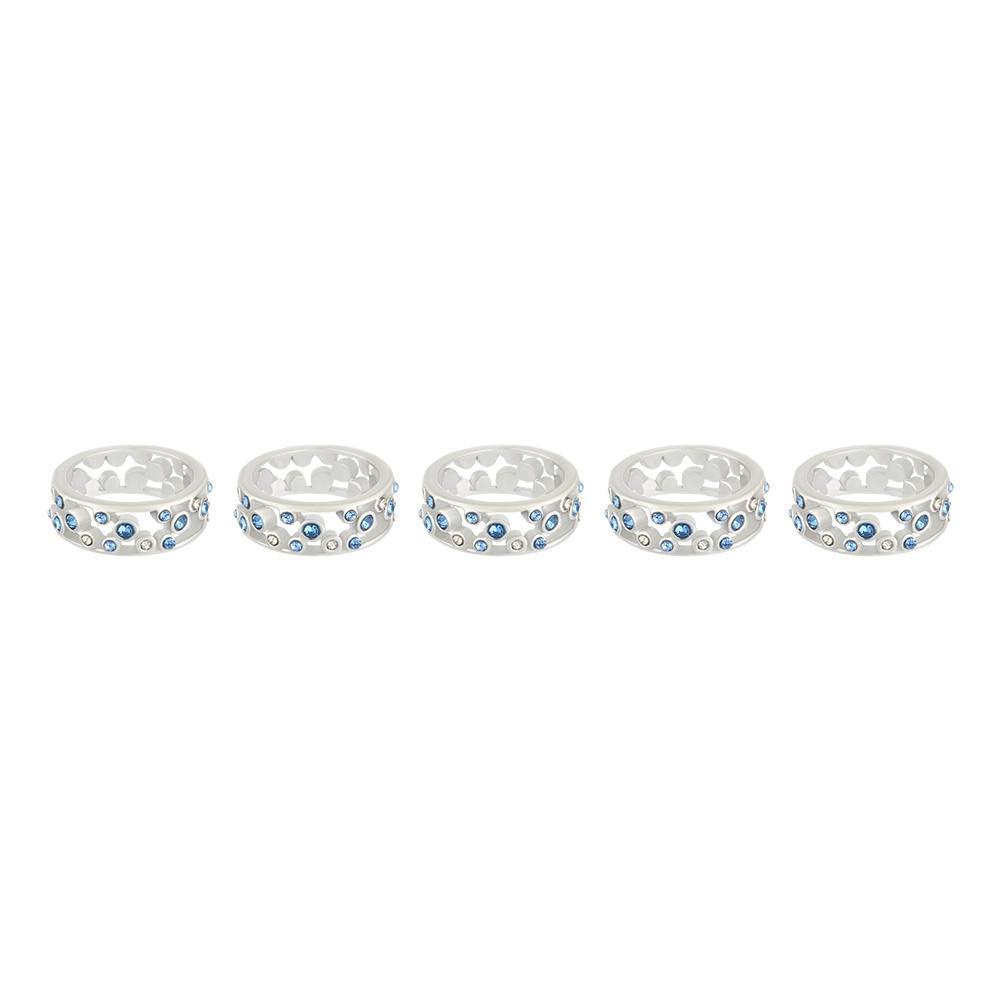 Lily 1PC Cincin Batu Biru Bahan Alloy Perhiasan Kepribadian Untuk Wanita