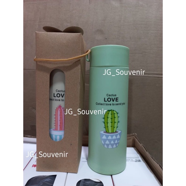 BOTOL MINUM KACA MOTIF KAKTUS 450ML KEMAS BOX SOUVENIR PERNIKAHAN MURAH DAN UNIK-7