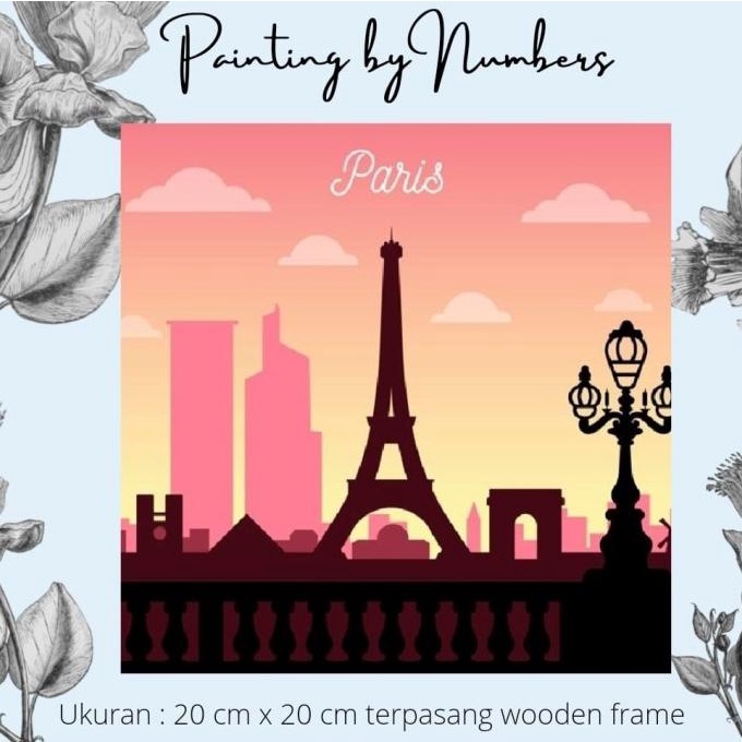 

DIY painting by number 20x20cm kerajinan tangan - PARIS