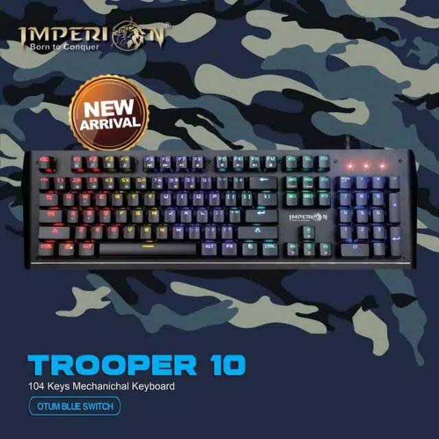 Keyboard Gaming Imperion Trooper 10 KG-M10F Mechanical, RGB mirip imperion MECH 10