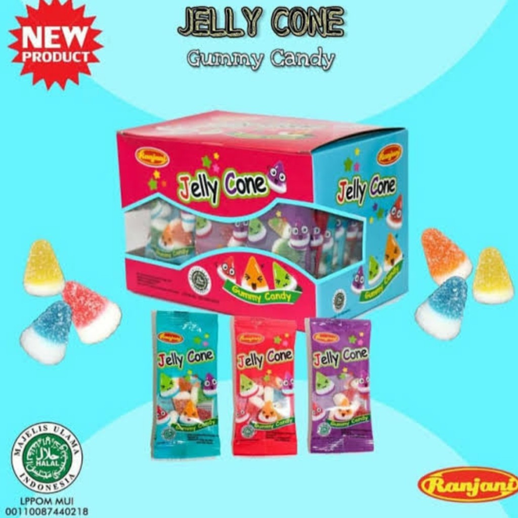 

Jelly Cone Gummy Candy 1 Box isi 30pcs