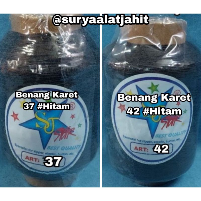 Benang Karet No.37-42 Hitam FCC/STAR =rp.27.500/1cones